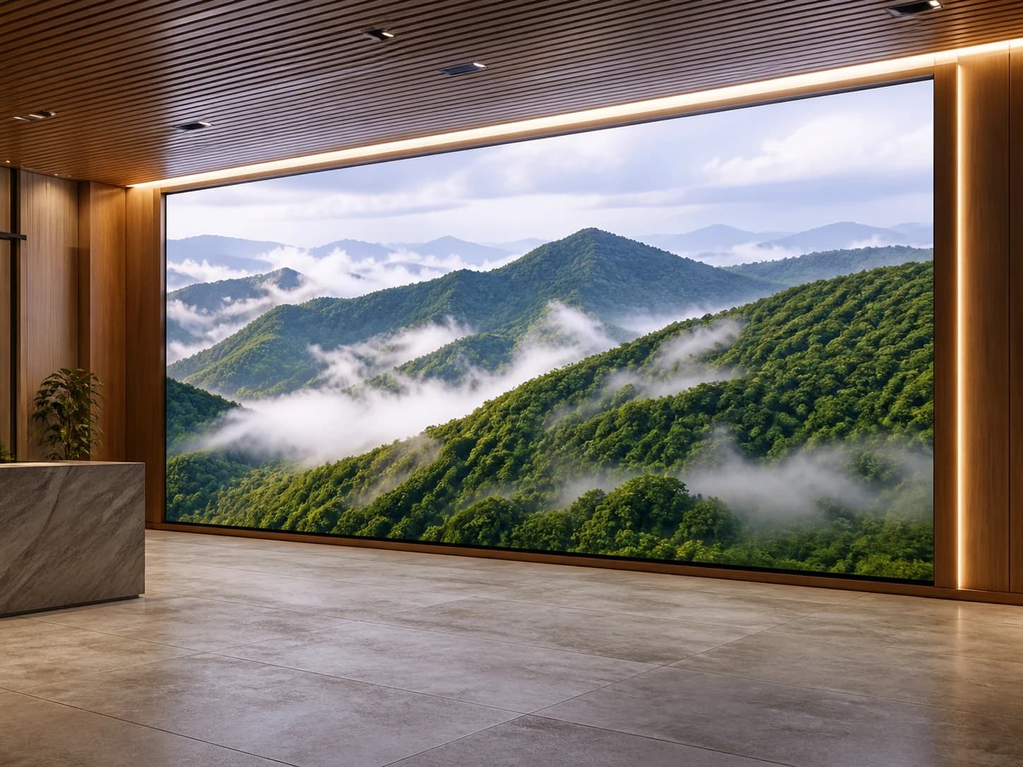 Illustrative scene: Seamless indoor direct-view LED display